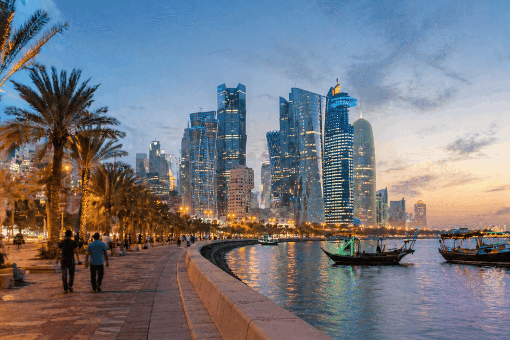Doha Corniche - free places in Qatar for family walk
