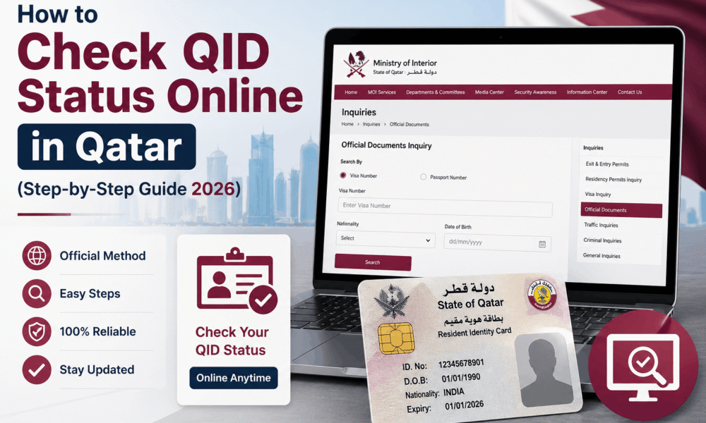 How to Check QID Status Online in Qatar using MOI portal
