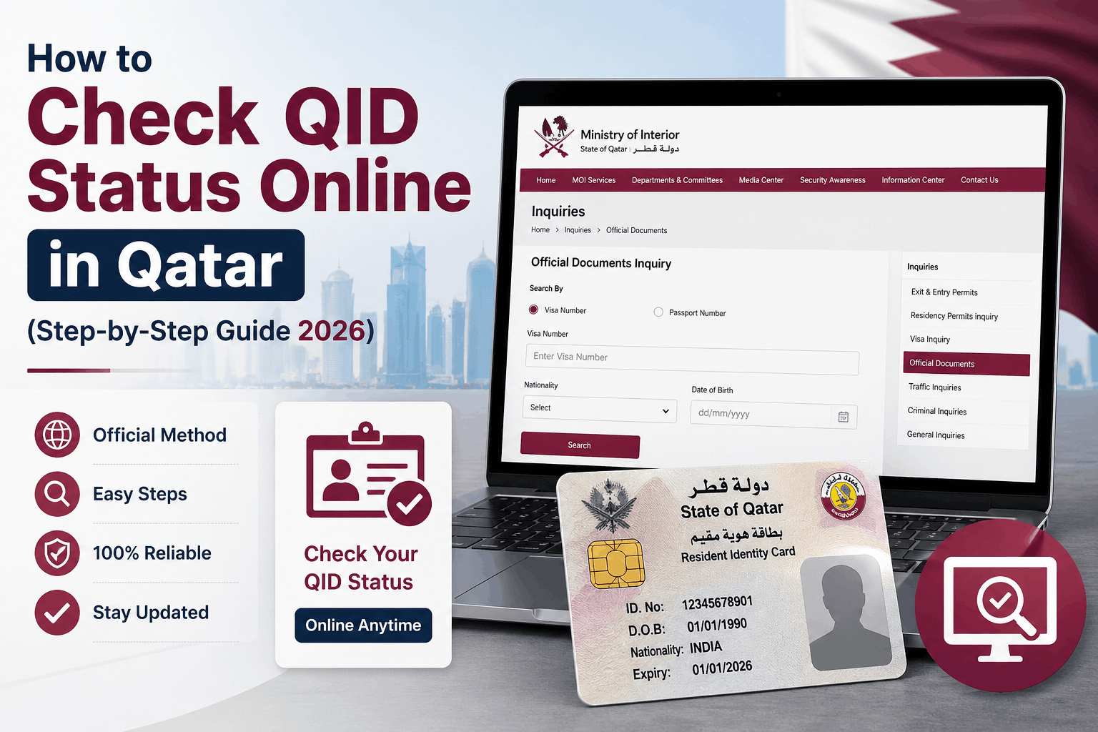 Qid Icon How to Check QID Status Online in Qatar (Step-by-Step Guide 2026 ...